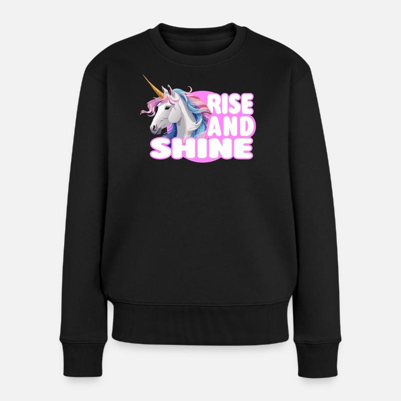 Debout et Brille - Licorne Magique - Pull Premium bio Femme - noir