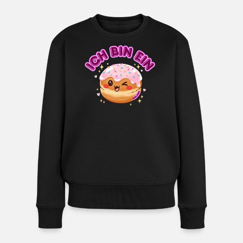 Ich bin ein Berliner - Frauen Premium Bio Pullover - Schwarz