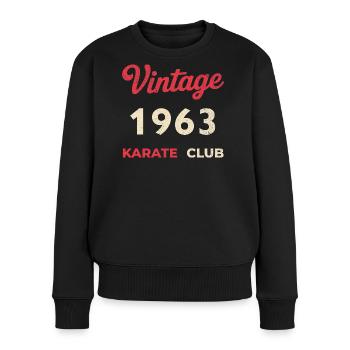 Vintage 1963 – Année de naissance rétro du Karate Club - Pull Premium bio Femme - noir - Devant - Julia (174cm)
