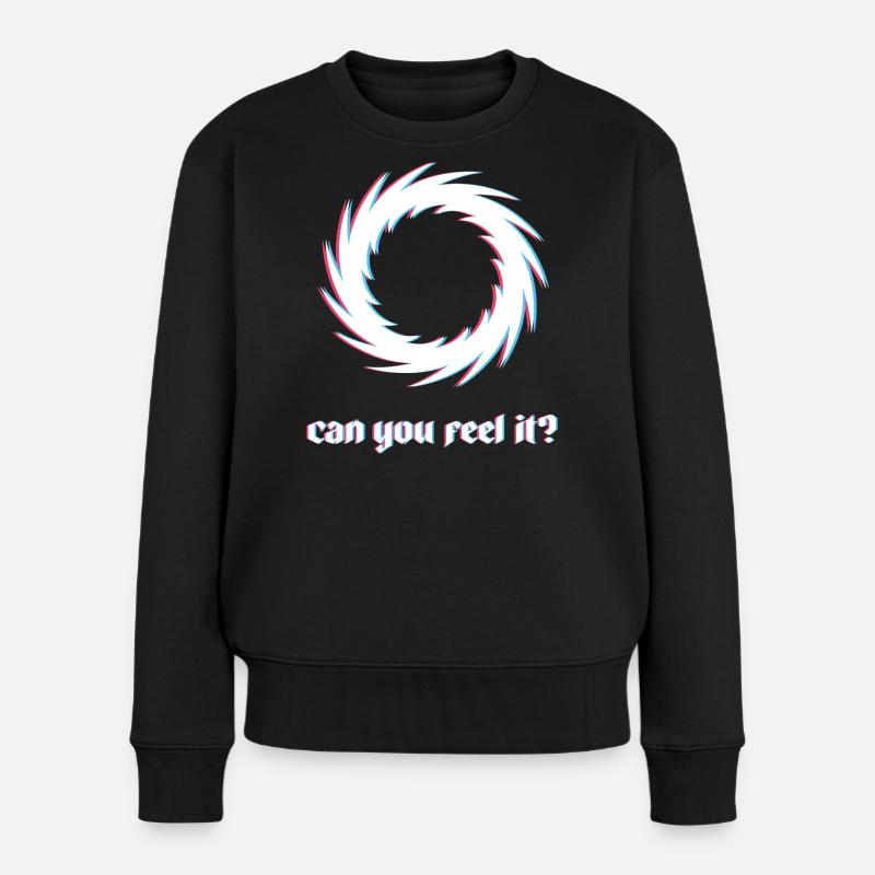 Can You Feel It Spirale - Frauen Premium Bio Pullover - Schwarz