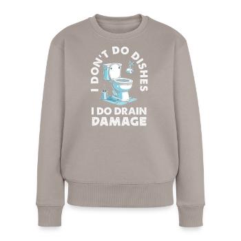 Toilettenverstopfungsmeister Lustiges - Frauen Premium Bio Pullover - Taupe - Vorne - Julia (174cm)