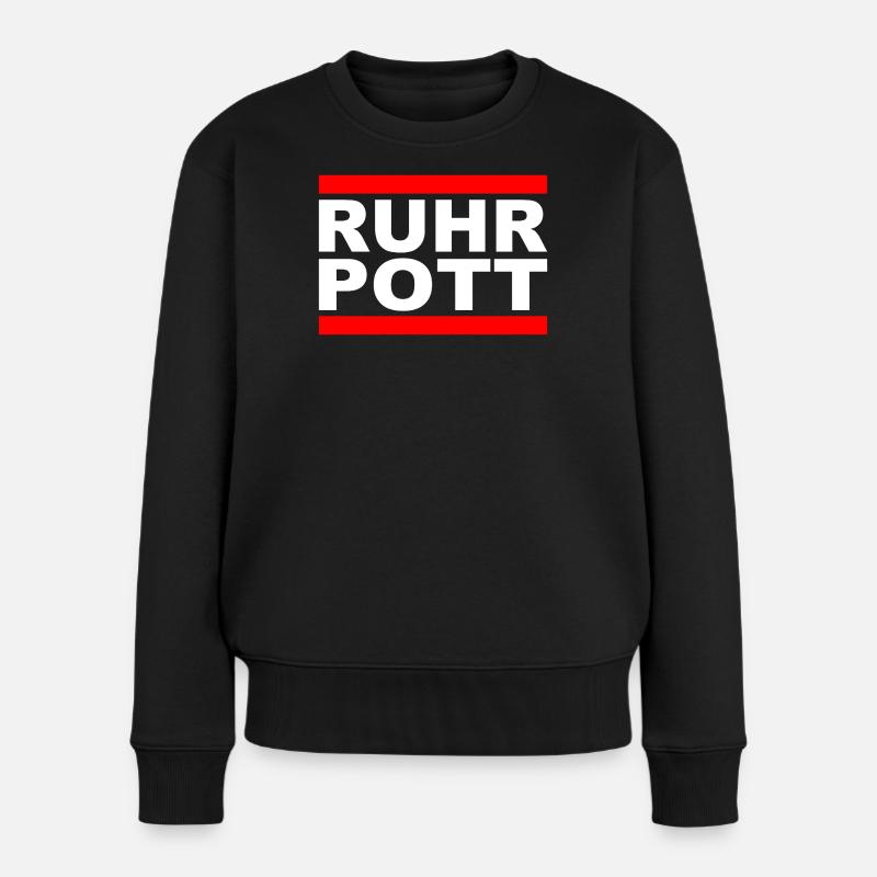 Ruhrpott - Dat hat wat mittn Herz zu tun - Frauen Premium Bio Pullover - Schwarz
