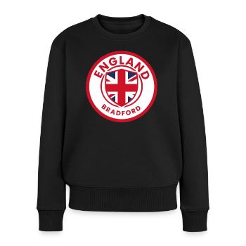England Bradford Round Abzeichen - Frauen Premium Bio Pullover - Schwarz - Vorne - Julia (174cm)