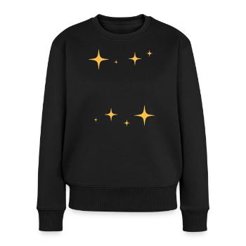 Funkeln Glitzer Sterne - Frauen Premium Bio Pullover - Schwarz - Vorne - Julia (174cm)