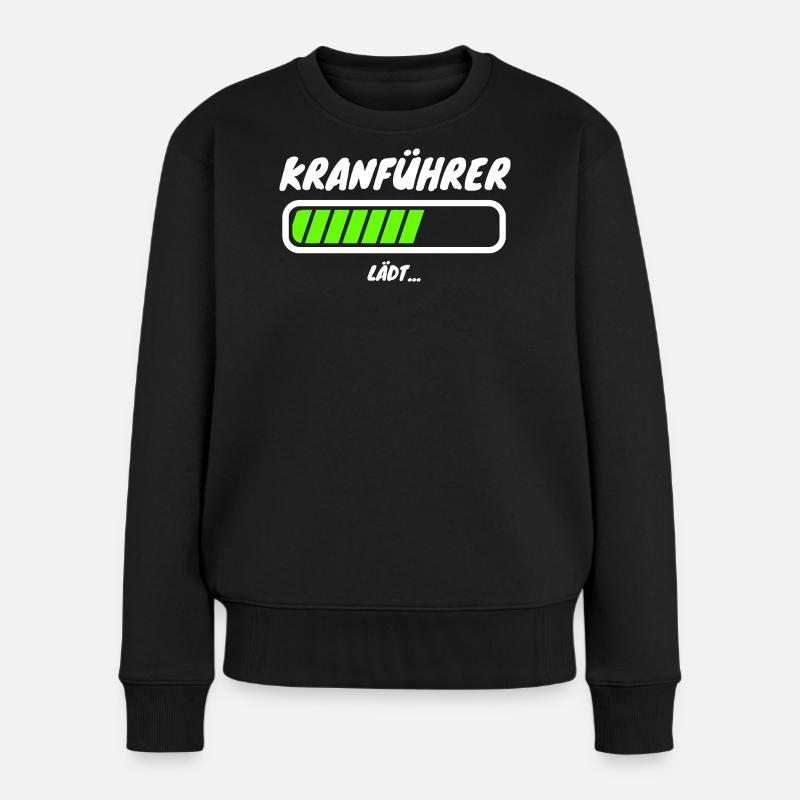 Crane operator loading beam occupation - Women's Premium Organic Jumper - black