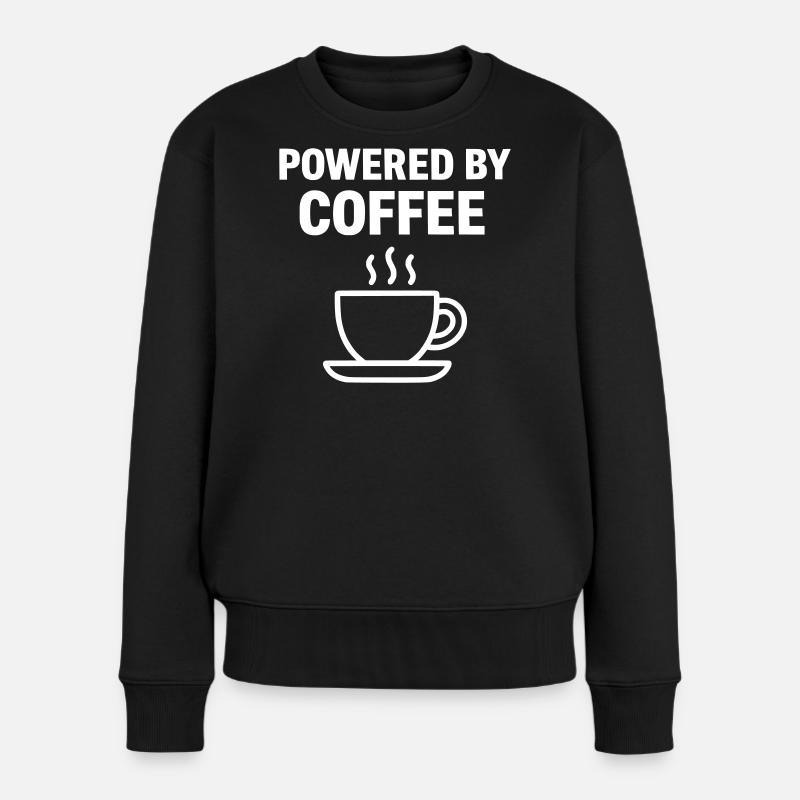 Powered By Coffee | Coffee - Women's Premium Organic Jumper - black