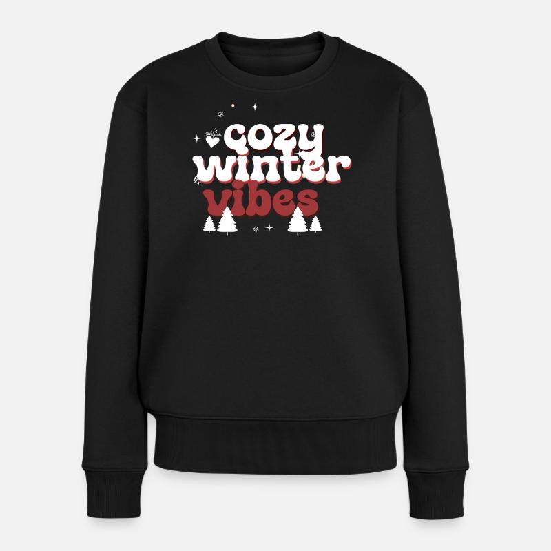 Ambiance hivernale douillette Texte gonflé - Pull Premium bio Femme - noir