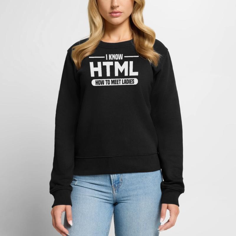 Programmation HTML d’humour disant Pull Premium bio Femme