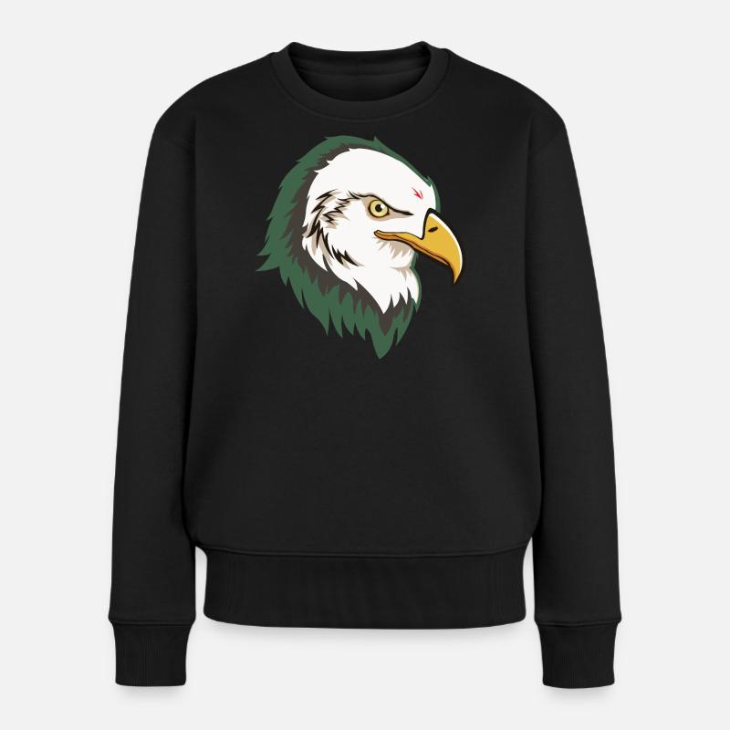 Eagle Head - Frauen Premium Bio Pullover - Schwarz
