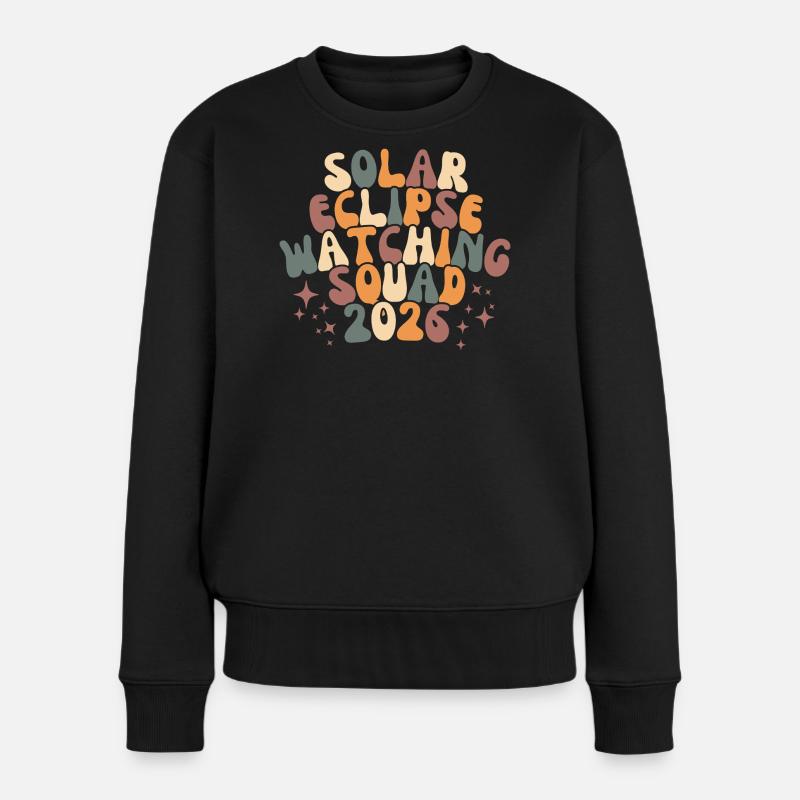 Solar Eclipse Watching Squad 2026 - Women's Premium Organic Jumper - black