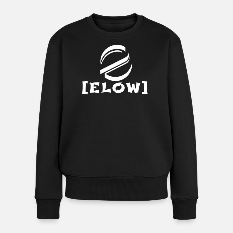 Logo mit Schriftzug - Frauen Premium Bio Pullover - Schwarz