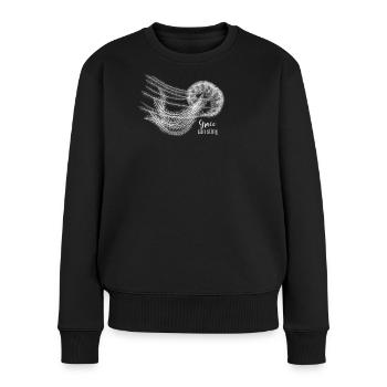 Grace Can Sting – Elegante Qualle in Weiß - Frauen Premium Bio Pullover - Schwarz - Vorne - Julia (174cm)