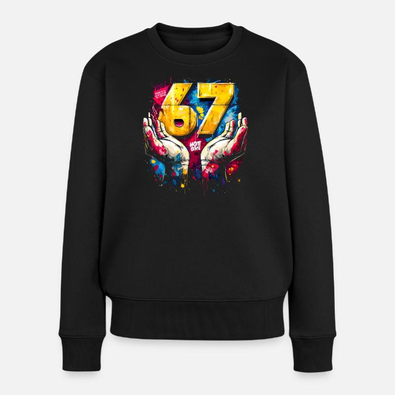 6 7 Mème du graffiti - Pull Premium bio Femme - noir