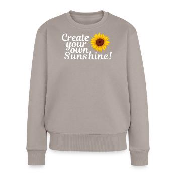 Sonnenblumen-Feeling: Deine eigene Sonne - Frauen Premium Bio Pullover - Taupe - Vorne - Julia (174cm)