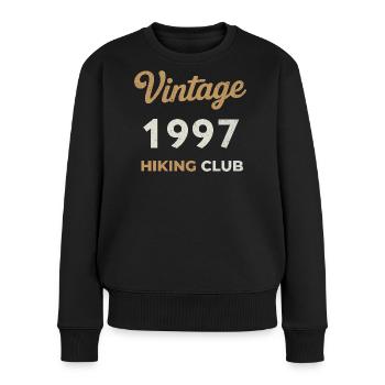 Vintage 1997 – Sailing Club Retro Geburtsjahr - Frauen Premium Bio Pullover - Schwarz - Vorne - Julia (174cm)