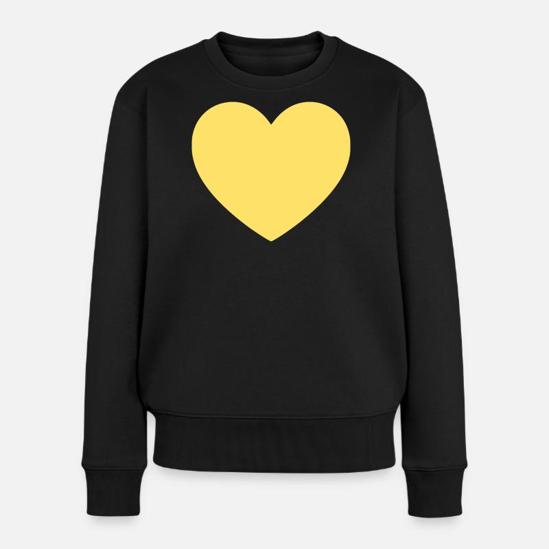 gelbes Herz gelb Geschenk Valentinstag - Frauen Premium Bio Pullover - Schwarz