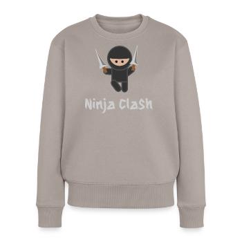 Ninja Fight Sport MMA - Frauen Premium Bio Pullover - Taupe - Vorne - Julia (174cm)
