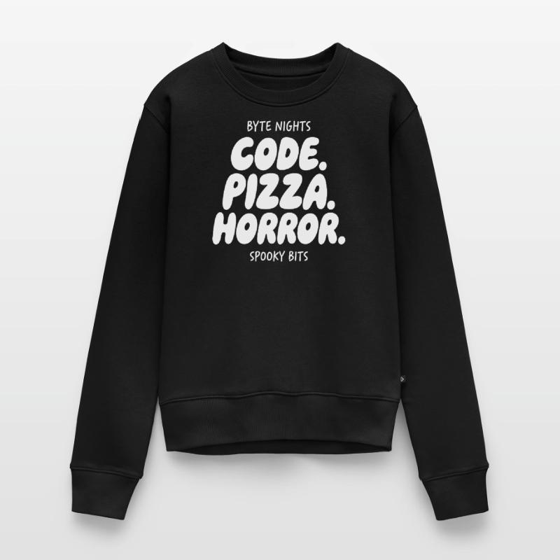 Byte Nächte: Code Pizza Horror Frauen Premium Bio Pullover
