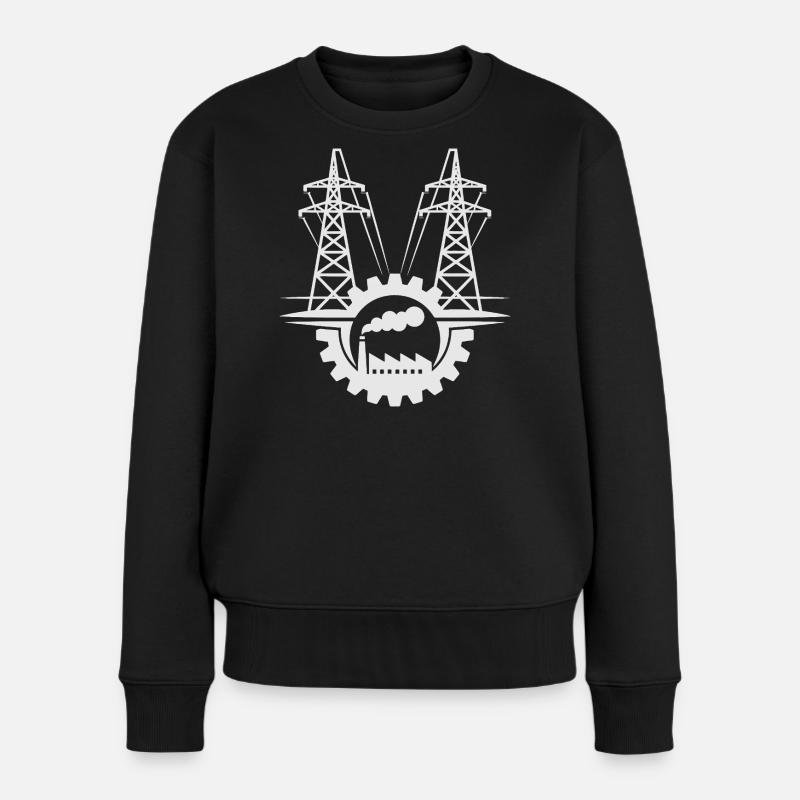 Réseau d’usine en engrenage - Pull Premium bio Femme - noir