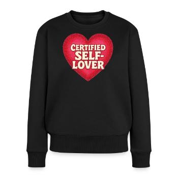 L’amour de soi - Pull Premium bio Femme - noir - Devant - Julia (174cm)