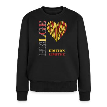 Heart Fries Limited Edition - Frauen Premium Bio Pullover - Schwarz - Vorne - Julia (174cm)