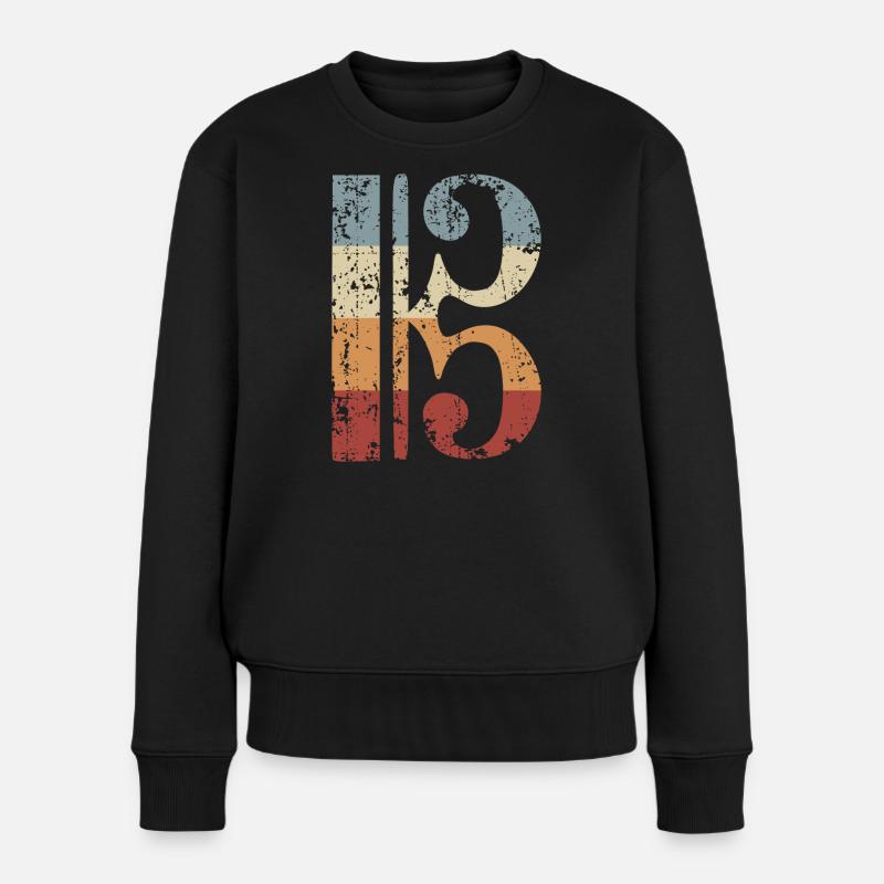 Altschlüssel Viola Bratsche Bratschenschlüssel - Frauen Premium Bio Pullover - Schwarz