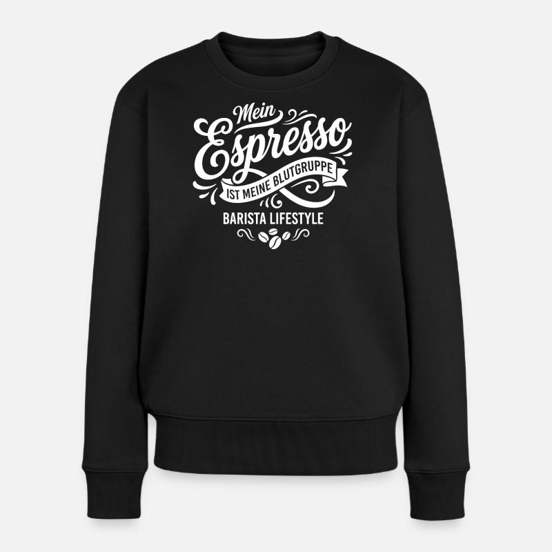 Mode de vie de barista selon le groupe sanguin de l’espresso - Pull Premium bio Femme - noir