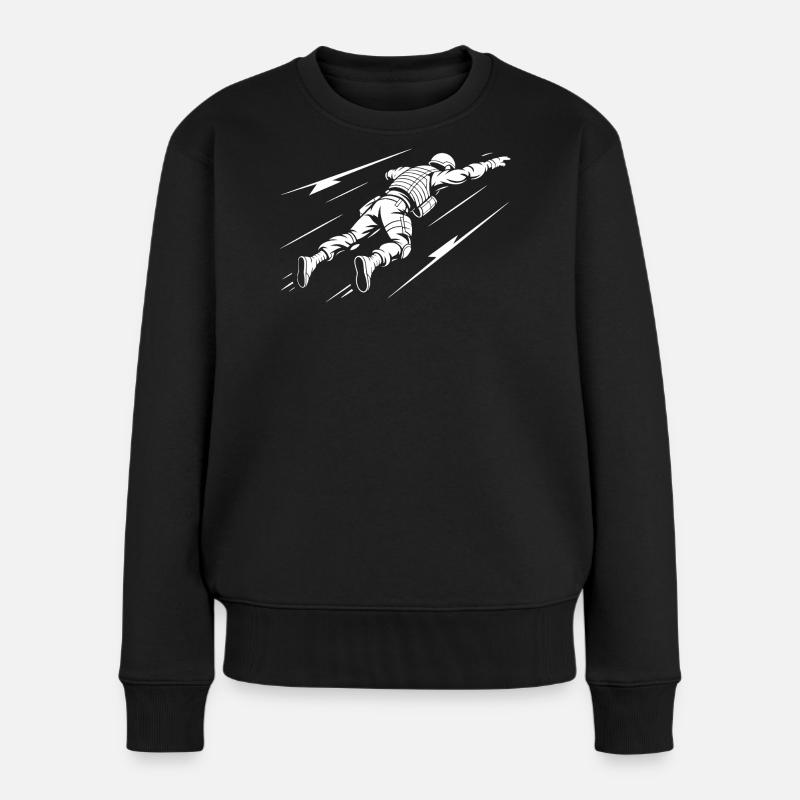Astronaut im All - Frauen Premium Bio Pullover - Schwarz