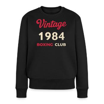 Vintage 1984 – Boxing Club Retro Birth Year - Women's Premium Organic Jumper - black - Front - Julia (174cm)