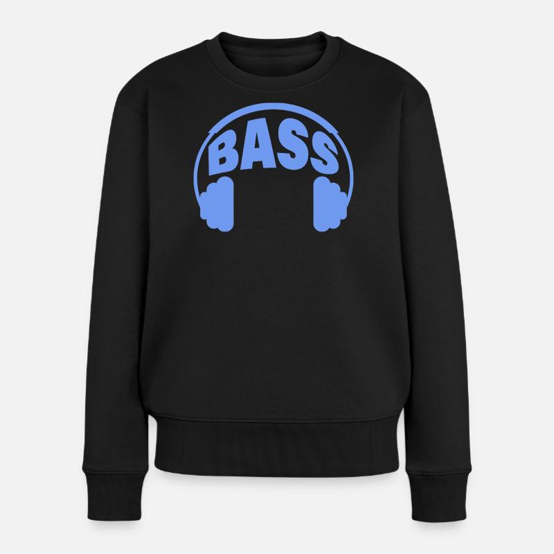 BASS - Frauen Premium Bio Pullover - Schwarz