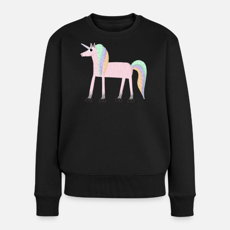 Unicorn_rollerSKate - Pull Premium bio Femme - noir