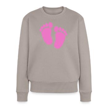 Pieds de bébé - Pull Premium bio Femme - taupe - Devant - Julia (174cm)