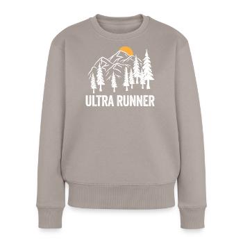Ultra-Läufer - Frauen Premium Bio Pullover - Taupe - Vorne - Julia (174cm)