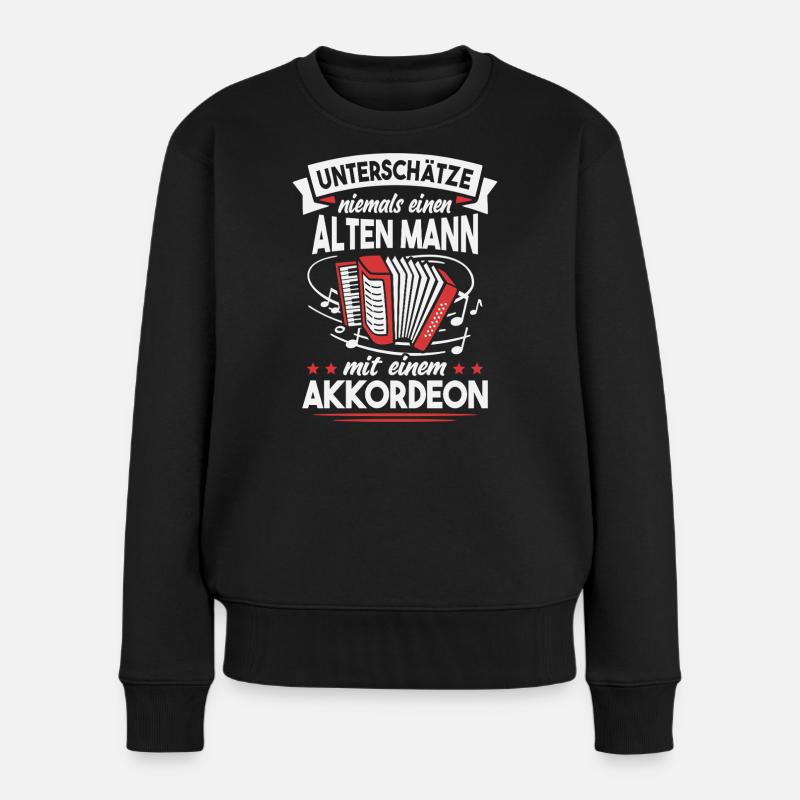 Accordéon Harmonica Vieux Accordéon - Pull Premium bio Femme - noir