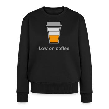 Wenig Kaffee - Frauen Premium Bio Pullover - Schwarz - Vorne - Julia (174cm)