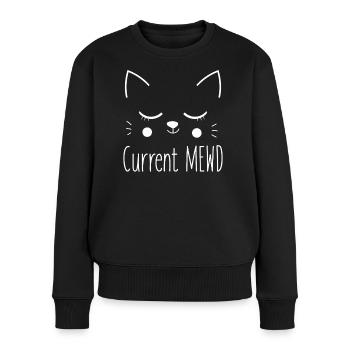 Aktuelle Stimmung Niedlich Katzenliebhaberin - Frauen Premium Bio Pullover - Schwarz - Vorne - Julia (174cm)