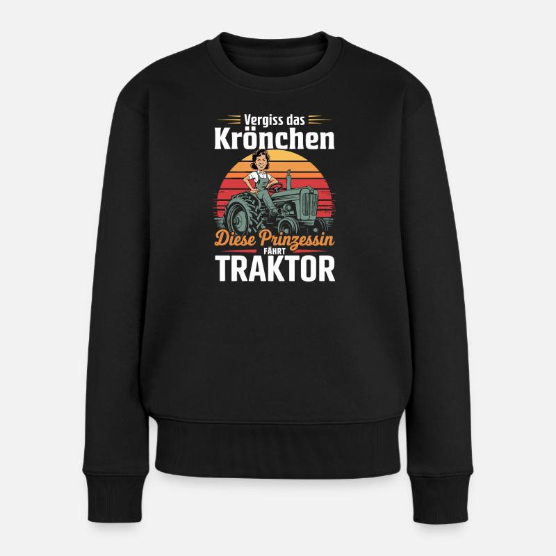 Princesse sur Tractor Rétro - Pull Premium bio Femme - noir