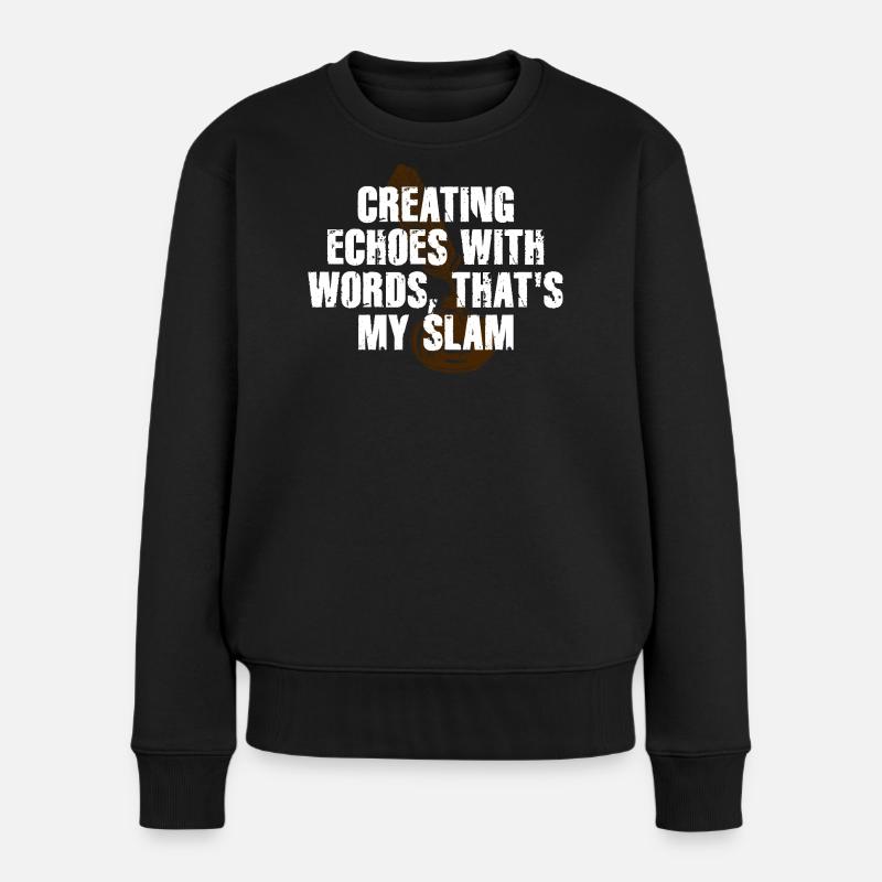 Slam Poetry Gitarrenechos - Frauen Premium Bio Pullover - Schwarz