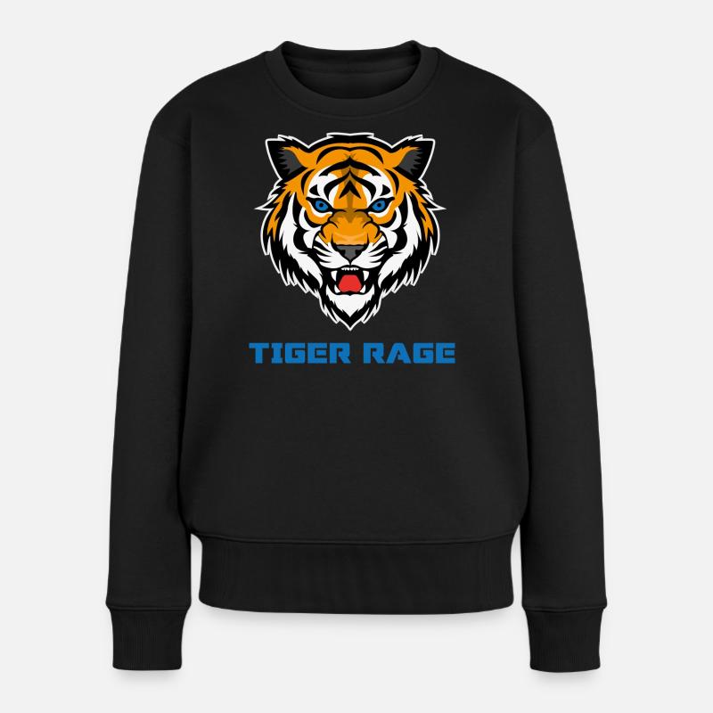 Tiger Gym Workout - Frauen Premium Bio Pullover - Schwarz