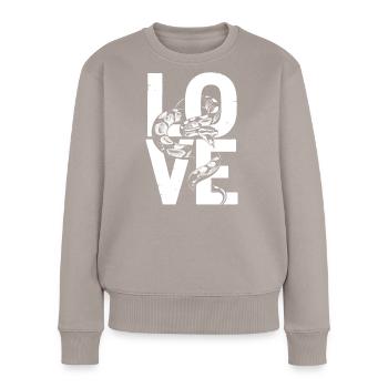 Königspython Schlangen LOVE Terrarium Python - Frauen Premium Bio Pullover - Taupe - Vorne - Julia (174cm)