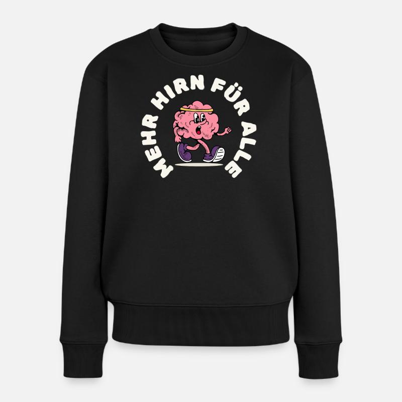 Cerveau en course avec bandeau - Pull Premium bio Femme - noir