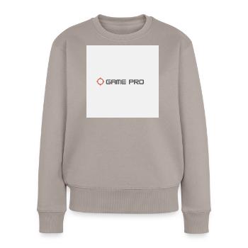 Game Pro Crosshair Logo - Frauen Premium Bio Pullover - Taupe - Vorne - Julia (174cm)
