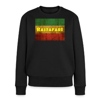 RASTAFARI - Frauen Premium Bio Pullover - Schwarz - Vorne - Julia (174cm)