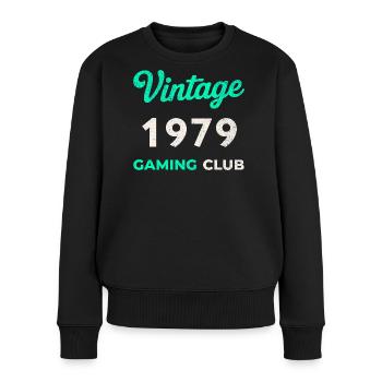 Vintage 1979 – Gaming Club Retro Birth Year - Women's Premium Organic Jumper - black - Front - Julia (174cm)