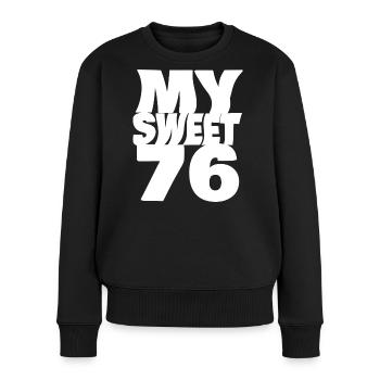 Suess 76 - Frauen Premium Bio Pullover - Schwarz - Vorne - Julia (174cm)
