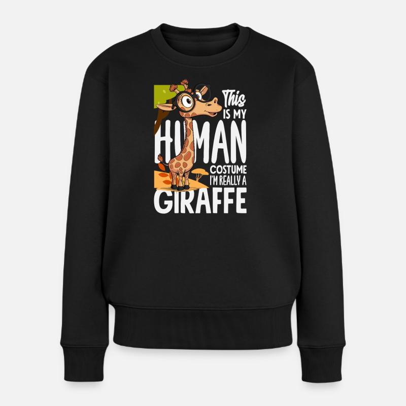Menschen Kostüm Ich bin eine Giraffe - Frauen Premium Bio Pullover - Schwarz