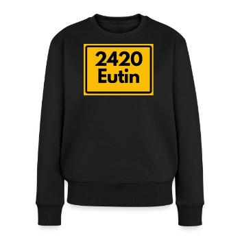 ANCIEN CODE POSTAL RÉTRO 2420 EUTIN – SCHLOSS - Pull Premium bio Femme - noir - Devant - Julia (174cm)