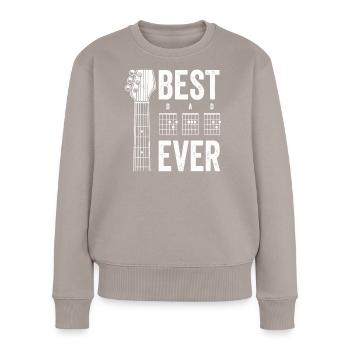Gitarren Shirt für besten Papa - Frauen Premium Bio Pullover - Taupe - Vorne - Julia (174cm)