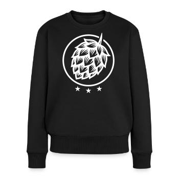 Hopfen Gerste - Frauen Premium Bio Pullover - Schwarz - Vorne - Julia (174cm)