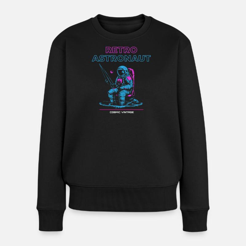 Astronaute rétro - Pull Premium bio Femme - noir